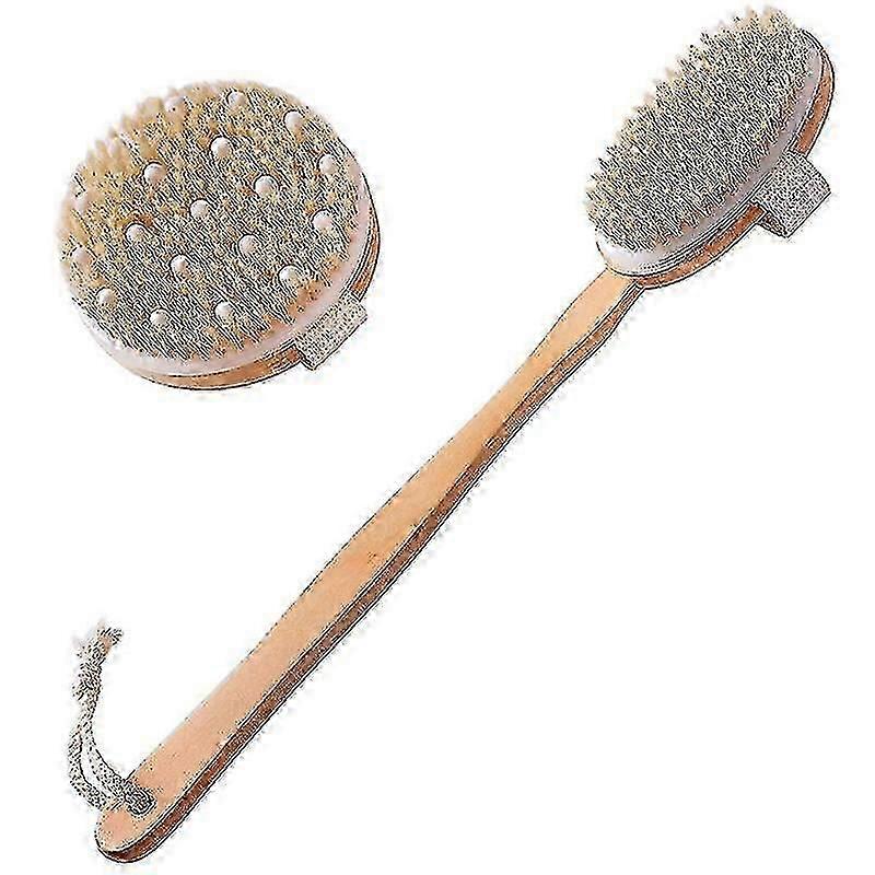 Trockenbürsten Körperbürste 2er-Set - Peelingbürste für trockene Haut - Griff-Rückenschrubber für die Dusche)