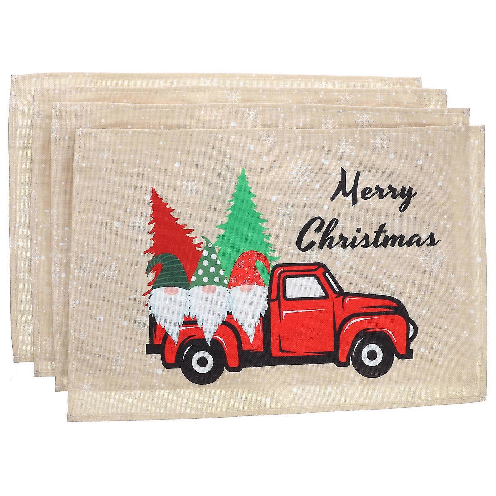 Farmhouse Table Decor Place Mats For Dining Tables Anti-scald Linen 18.9×13×0.1in