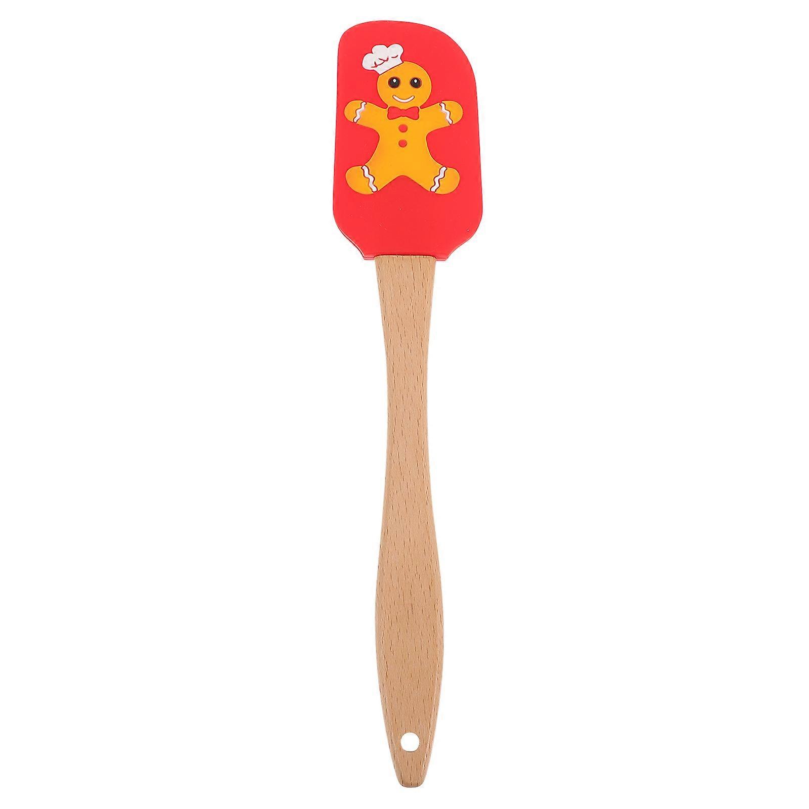 Silicone Spatulas For Kitchen Use Heat Resistant Cake Cream Spatula Red Color Christmas Occasion 1Set
