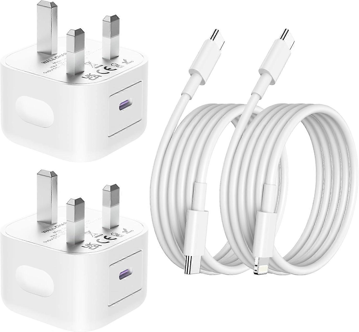 iPhone Charger, [Apple MFi Certified] 2Pack 20W USB C Fast Charger Adapter with 6FT USB C to Lightning Cable and USB C to C Cable