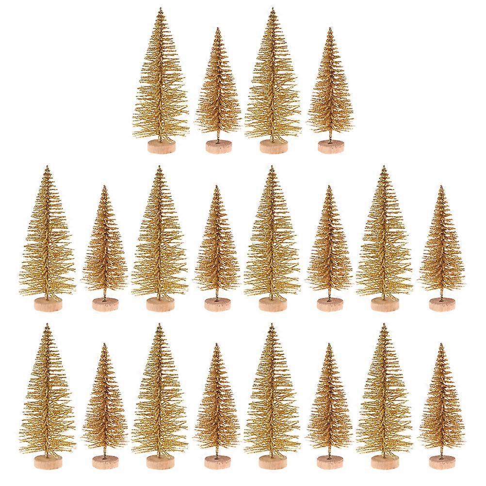 Non-Withering Mini Christmas Tree For Micro Landscape Prop 20Pcs