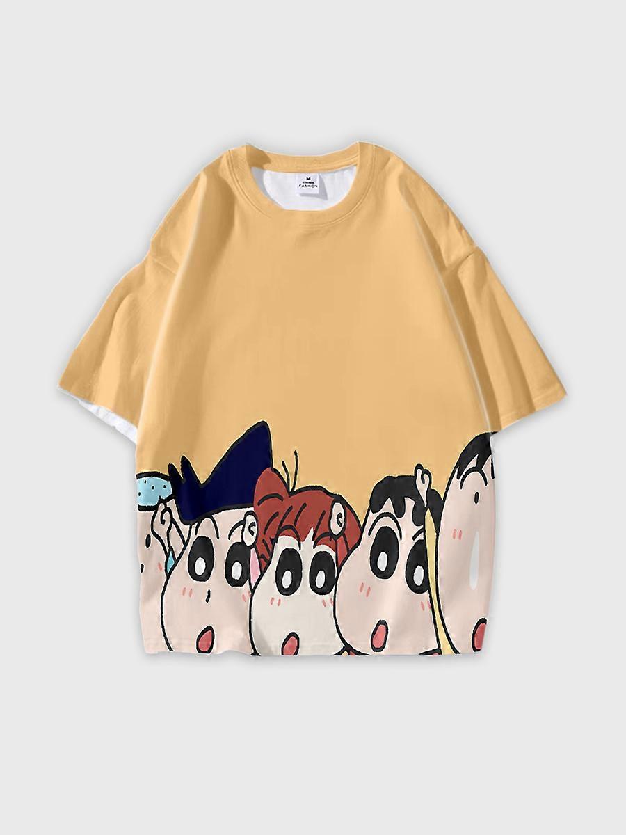 T-shirt girocollo Cartoon Pattern manica corta sciolta JW07