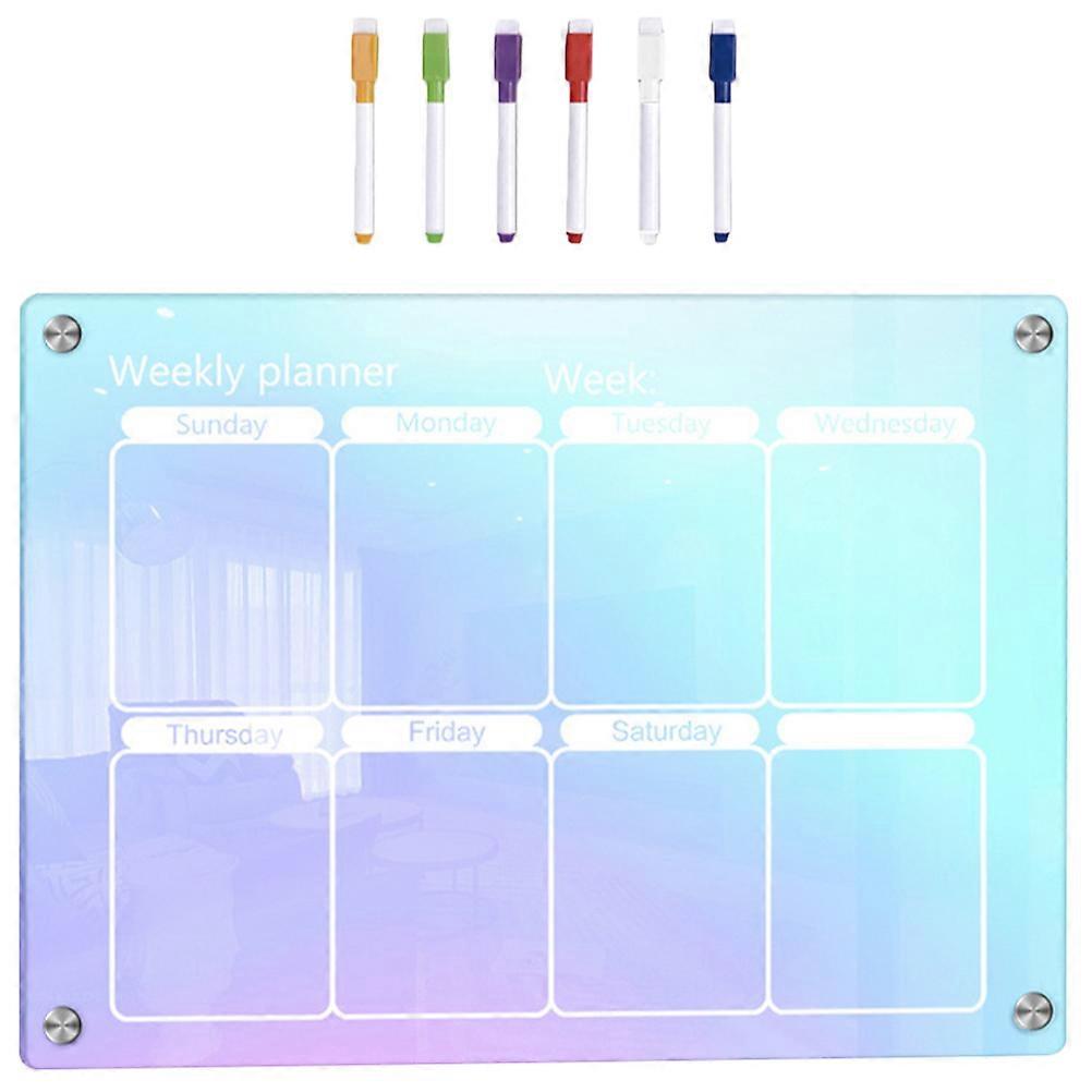 Daily Planner Whiteboard Acrylic Desktop Planning Boards Home Message Board 16.5×11.4×0.1in 1 Set