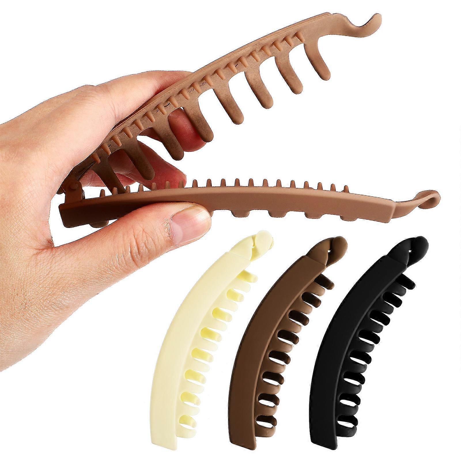 Banana Hair Clips Versatile Styling Long Strip Shape Multi Color 4Pcs