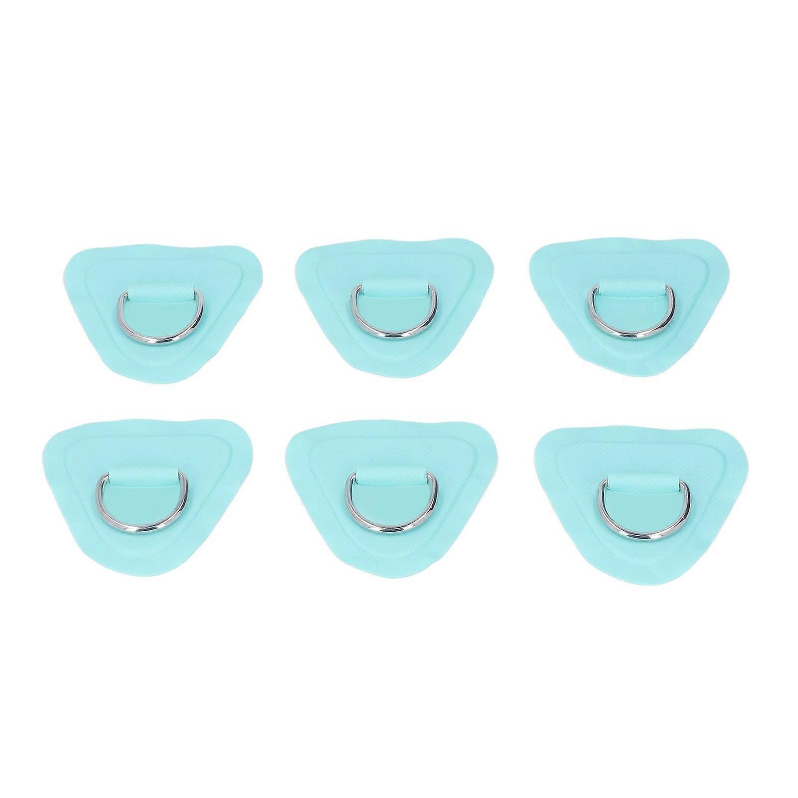 6Pcs PVC D Ring Patch Elastic Rope Set Stainless Steel D Ring Patch Bungee Cord Set for Inflatable Boats Canoes Kayaks Surfboards Vertical Paddle Boa