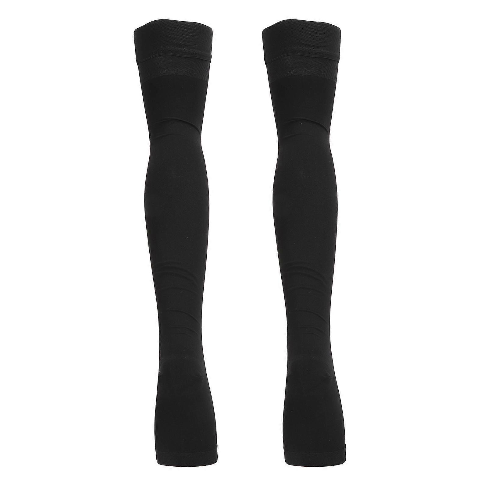 Open Toe Compression Socks Class II Black 23 To 32mmHg Lightweight Comfortable Elastic Support Stockings for Women XL