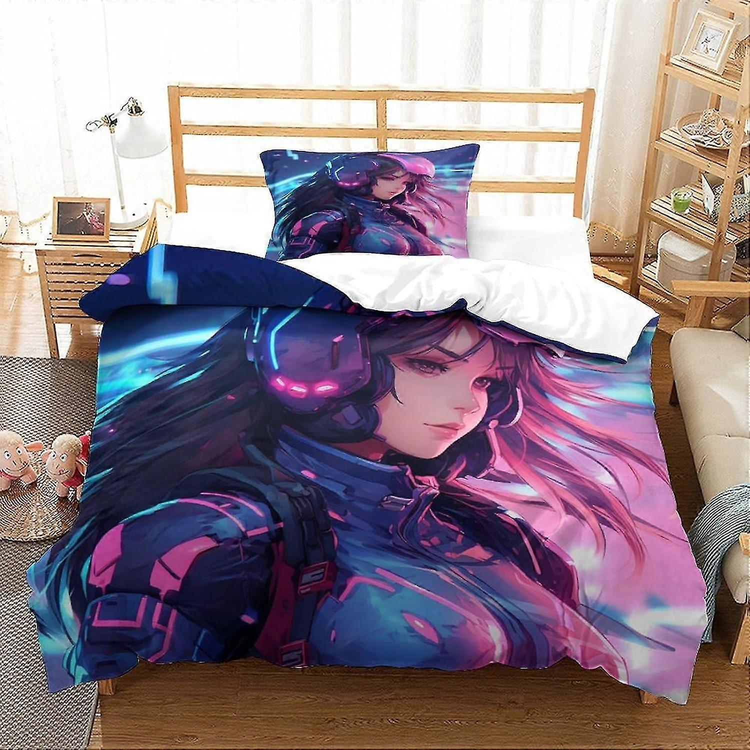 Ensemble de literie 3D Outer Space, ensemble de housse de couette douce 100 % microfibre 2Pcs, impression pour différentes tailles de lit