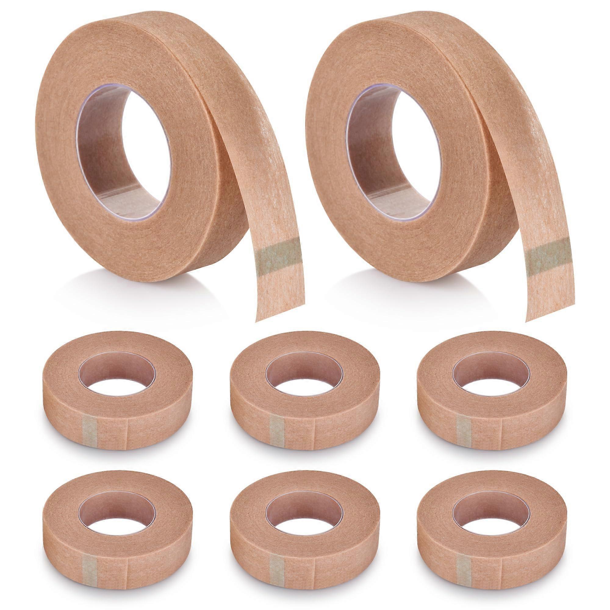 8 Rolls Medical Tape 1.25 cm × 9.14 m, Micropore Tape for Wound Eyelash Extensions Khaki