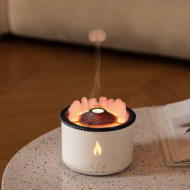 Flame Light LED Nebuliser Aroma Fragrance Oil Diffuser 360 ml 14 cm Volcanic Mist, Waterless Auto Shut-Off, 2H/8H Timer