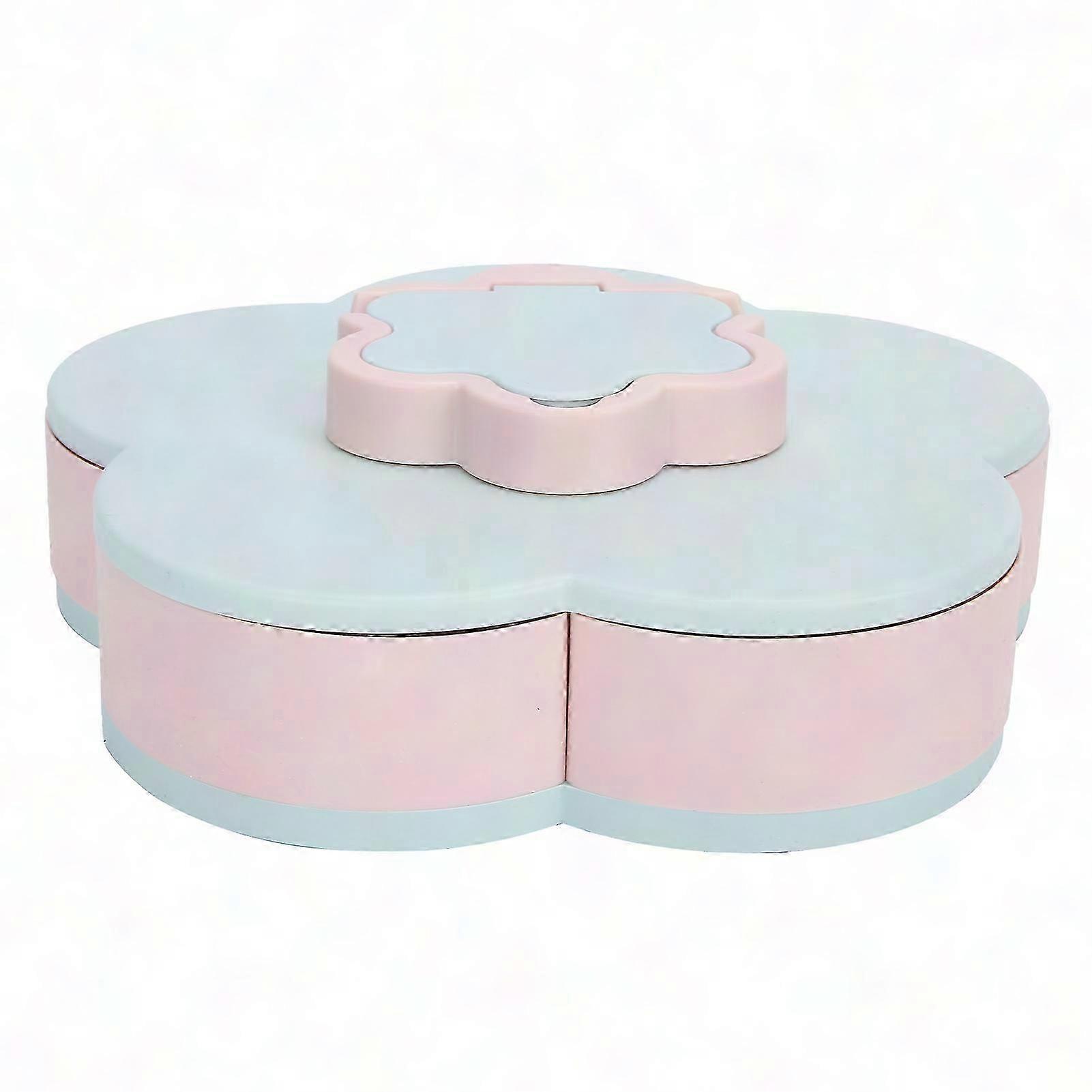 Flower-Shaped Rotating Snack Tray with Removable Sections for Nuts, Candy, and Dried Fruit Storage