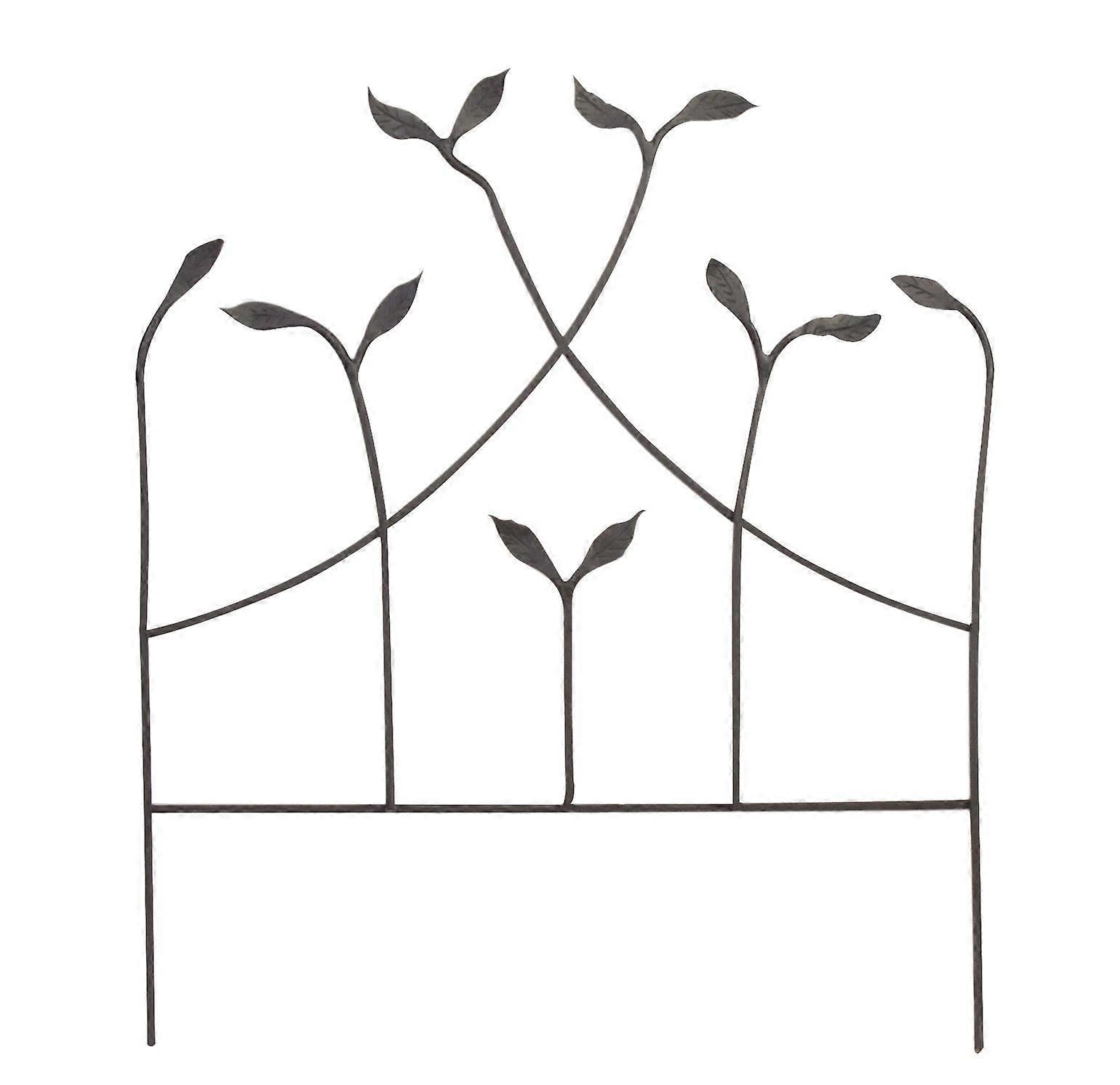 Crafted Metal Border with Leaf Design - Black - 54x48cm