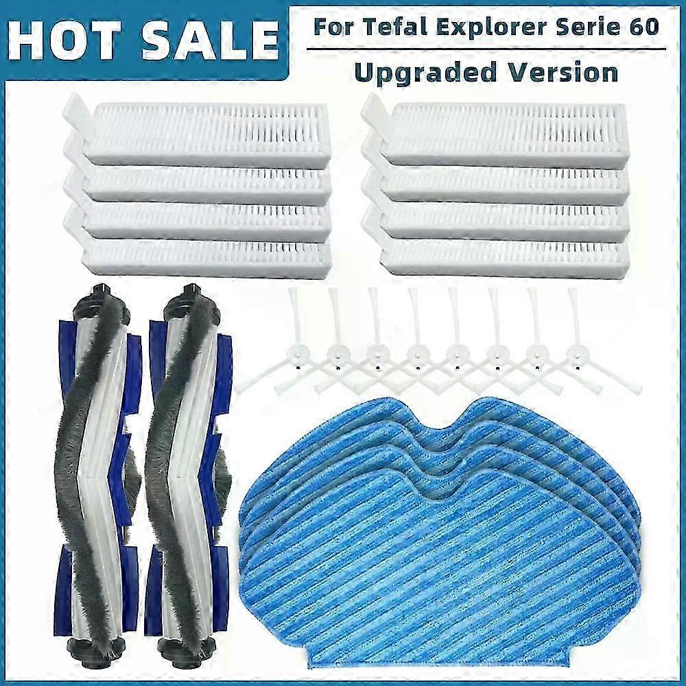 Spare Parts Accessories for Tefal Explorer Series 60 RG7447, RG7455 - Main Side Brush, Filter & Mop Replacement Parts