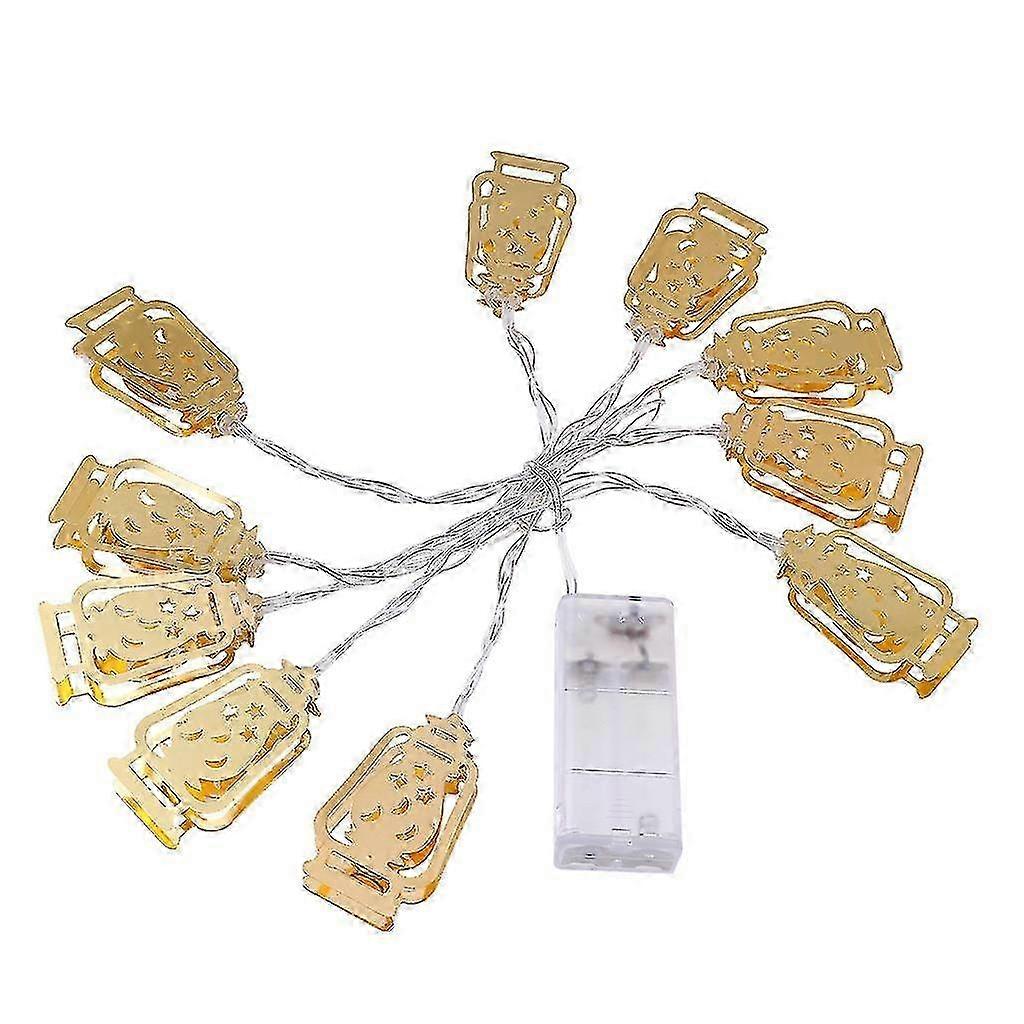 Golden Star and Moon Shaped Lamp String for Eid al-Fitr and Ramadan