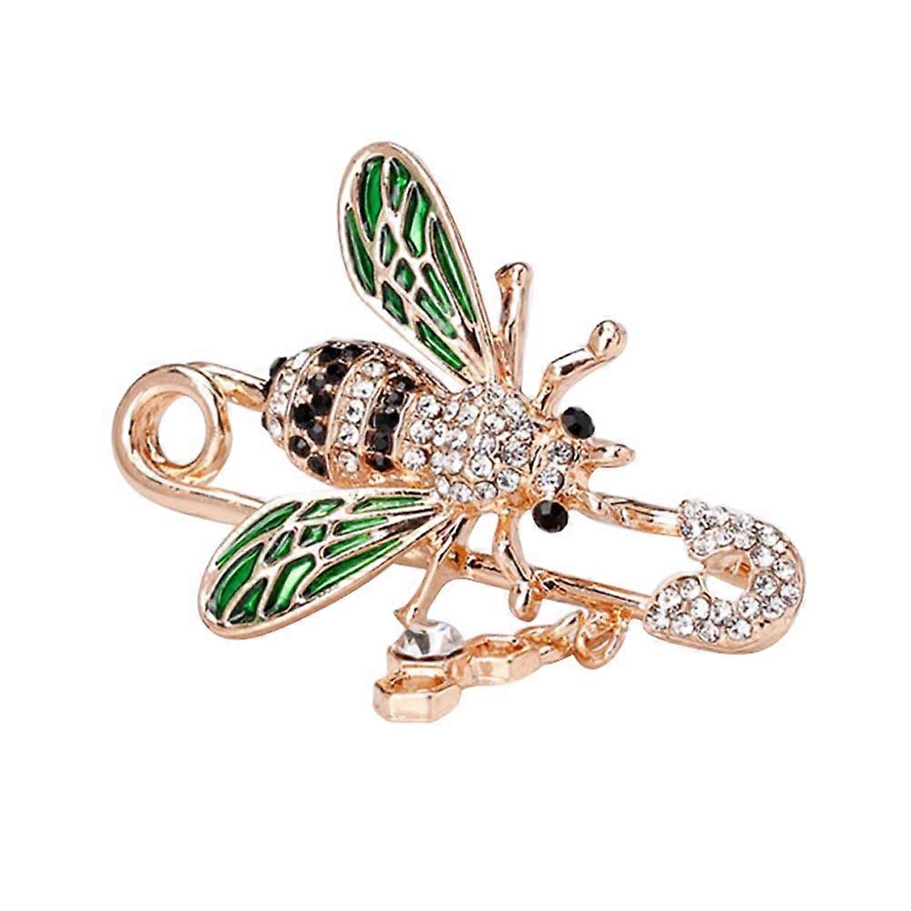 Creative Bee Shaped Pin with Rhinestone for Decoration Multi Color 1 Piece