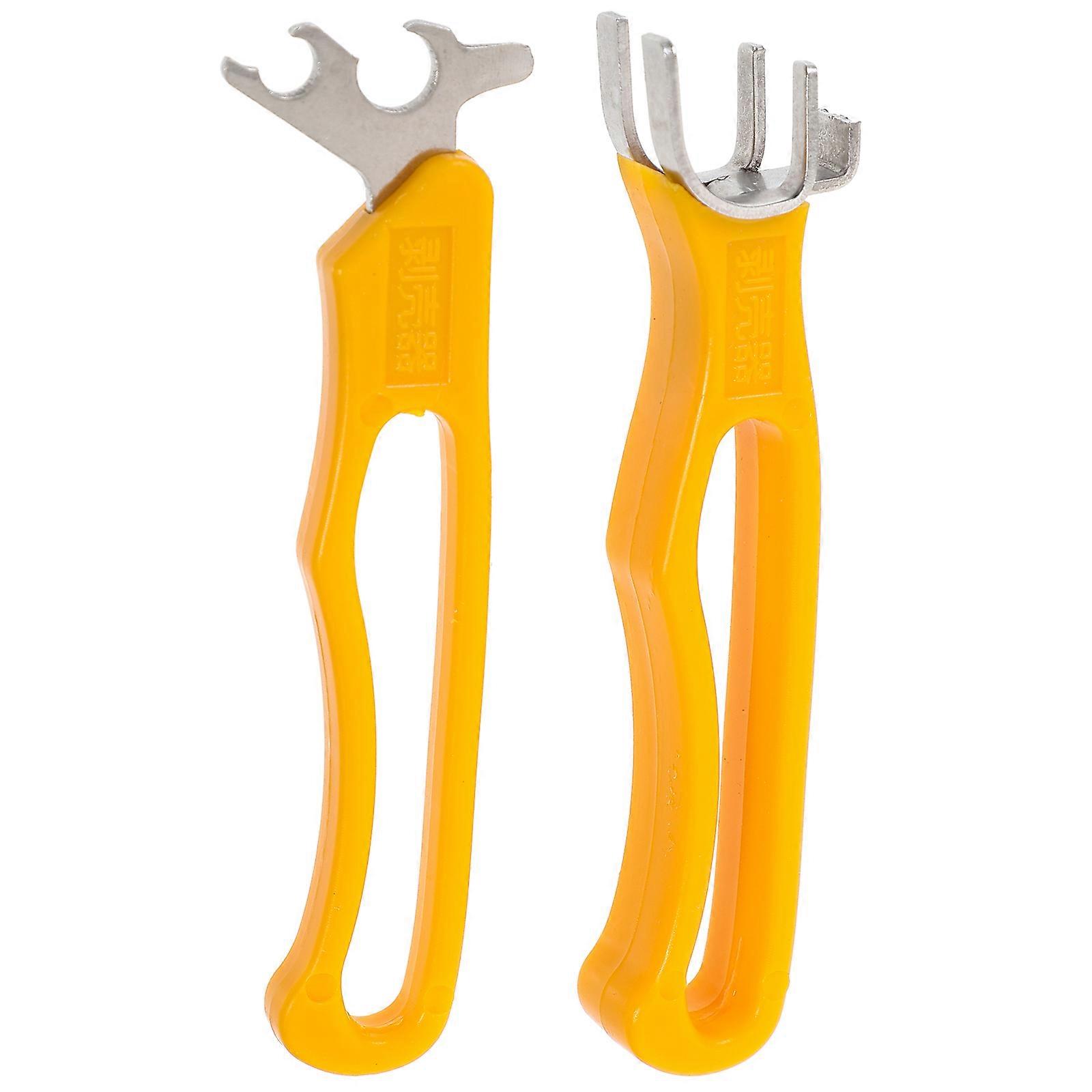 Macadamia Nut Opener Made of Plastic and Iron for Home Use Orange Small and Light 2pcs