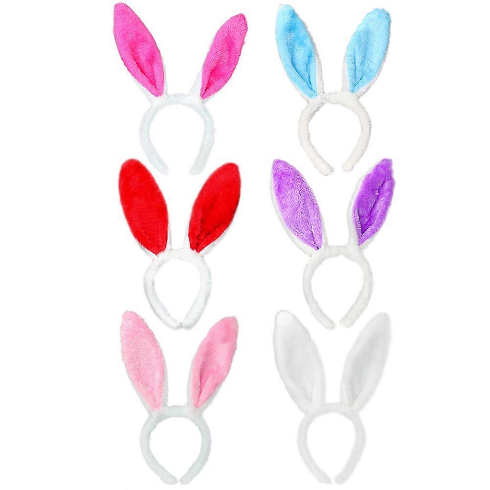 6PCS Bunny Ears Headband for Rabbit Costume Accessories – Perfect for Easter, Parties, Birthdays, and Festivals – Adorable Hairbands for Boys