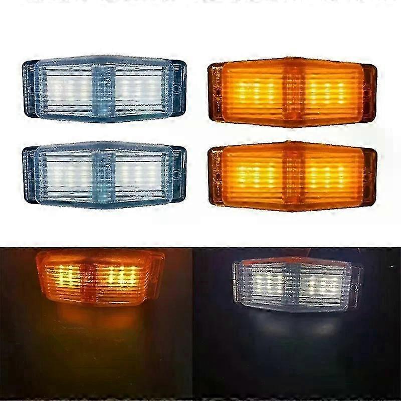 2Pcs LED Marker Lights Front Double Burner Indicator LampFit For Scania Volvo Man Benz Truck Lorry Front Grill Light