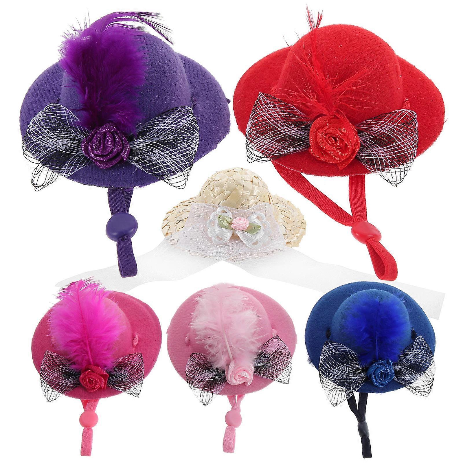 6pcs Doll Hats – Top Hats for Crafts, Handmade Doll Accessories for Miniature Houses