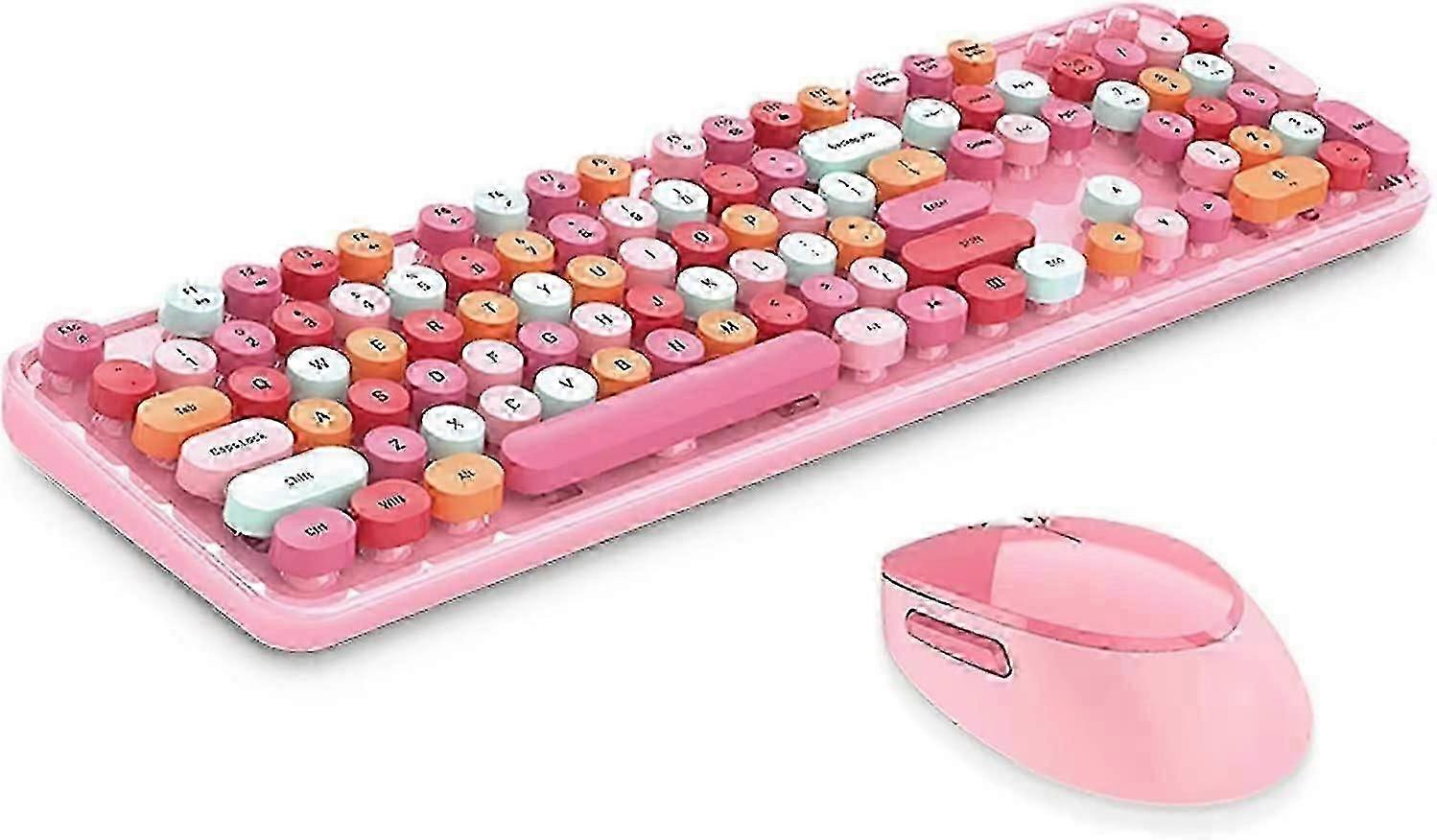 Wireless Keyboard And Mouse Combo Retro Typewriter Keyboard With Numeric Keypad And Optical Mice Set 24ghz Usb Keyboard For Mac Windows 781011 Lap