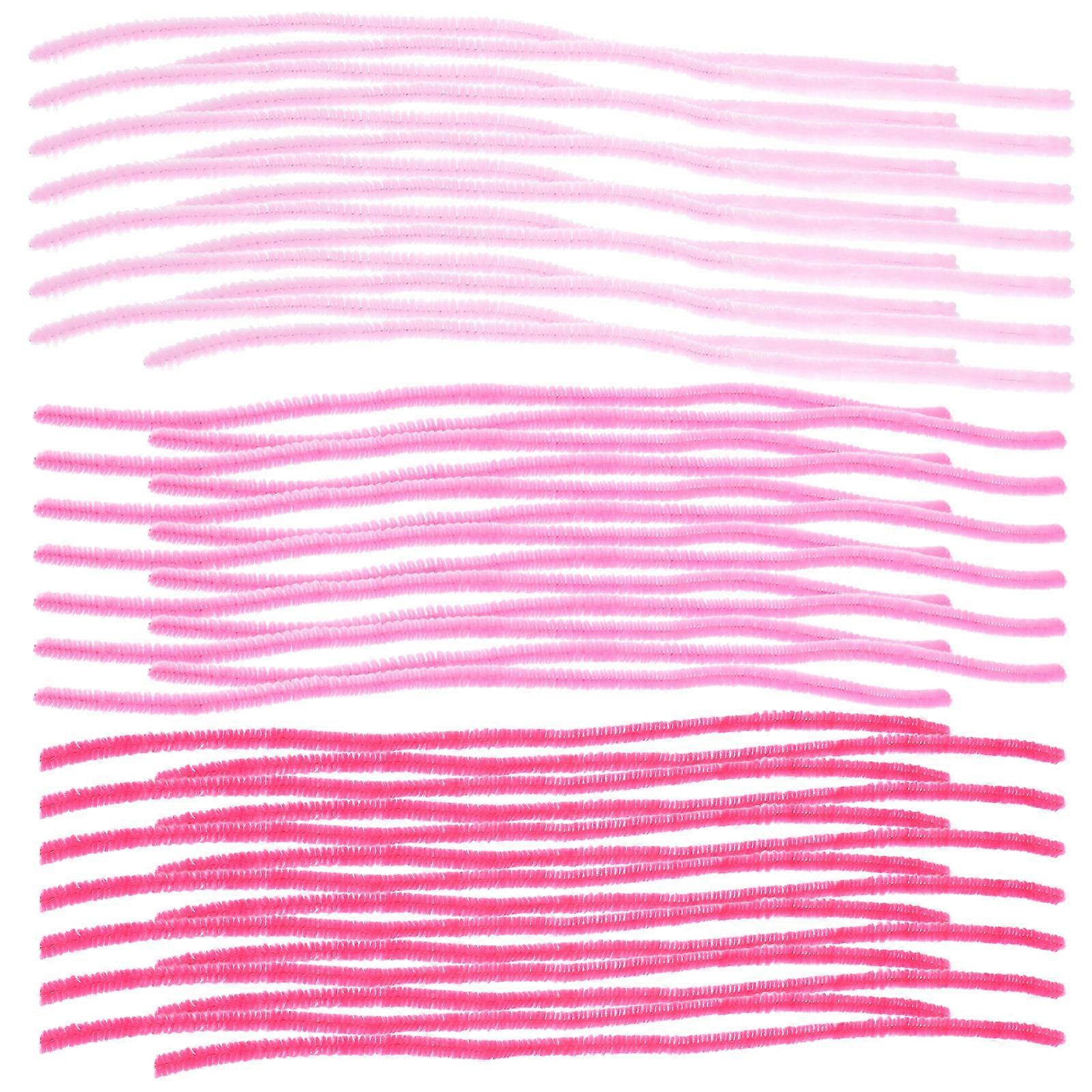 Pink Chenille Stems 100pcs Plush Pipe Cleaners for Kids Craft Projects Fun and Engaging Activities
