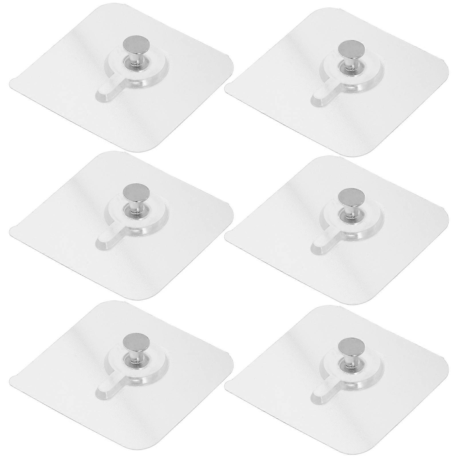 Transparent Adhesive Hooks for Invisible Picture Frame Hanging – No Drilling Needed, Suitable for Multiple Wall Surfaces, Pack of 6
