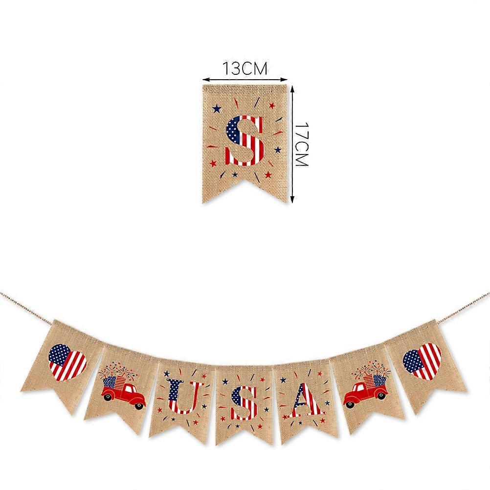 USA Banner for Independence Day Decoration Linen Material Lightweight Assorted Color 2020