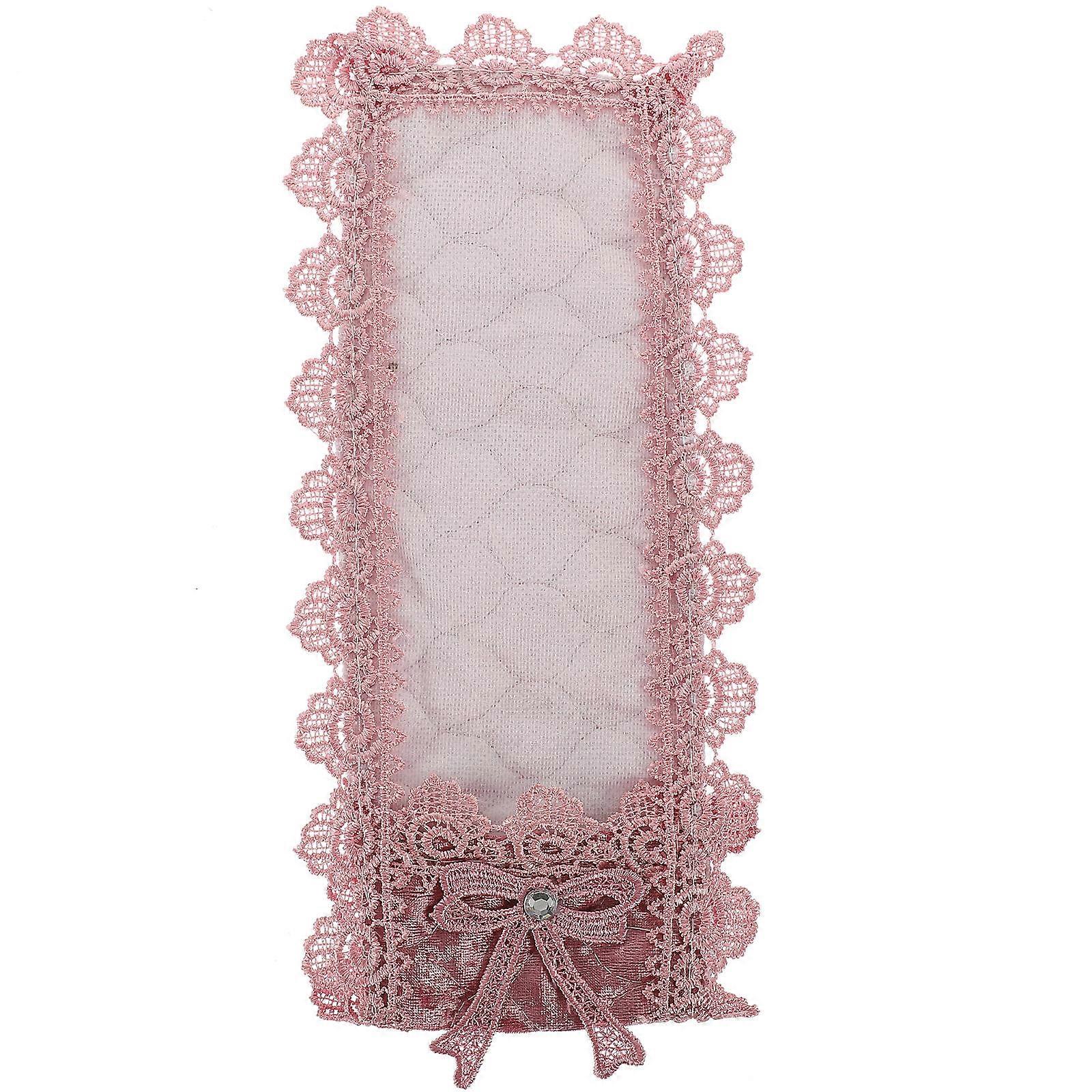 Fabric Lace Cover European Style Everyday Use Rectangular Size 24 x 8 x 2.5 cm 1Set