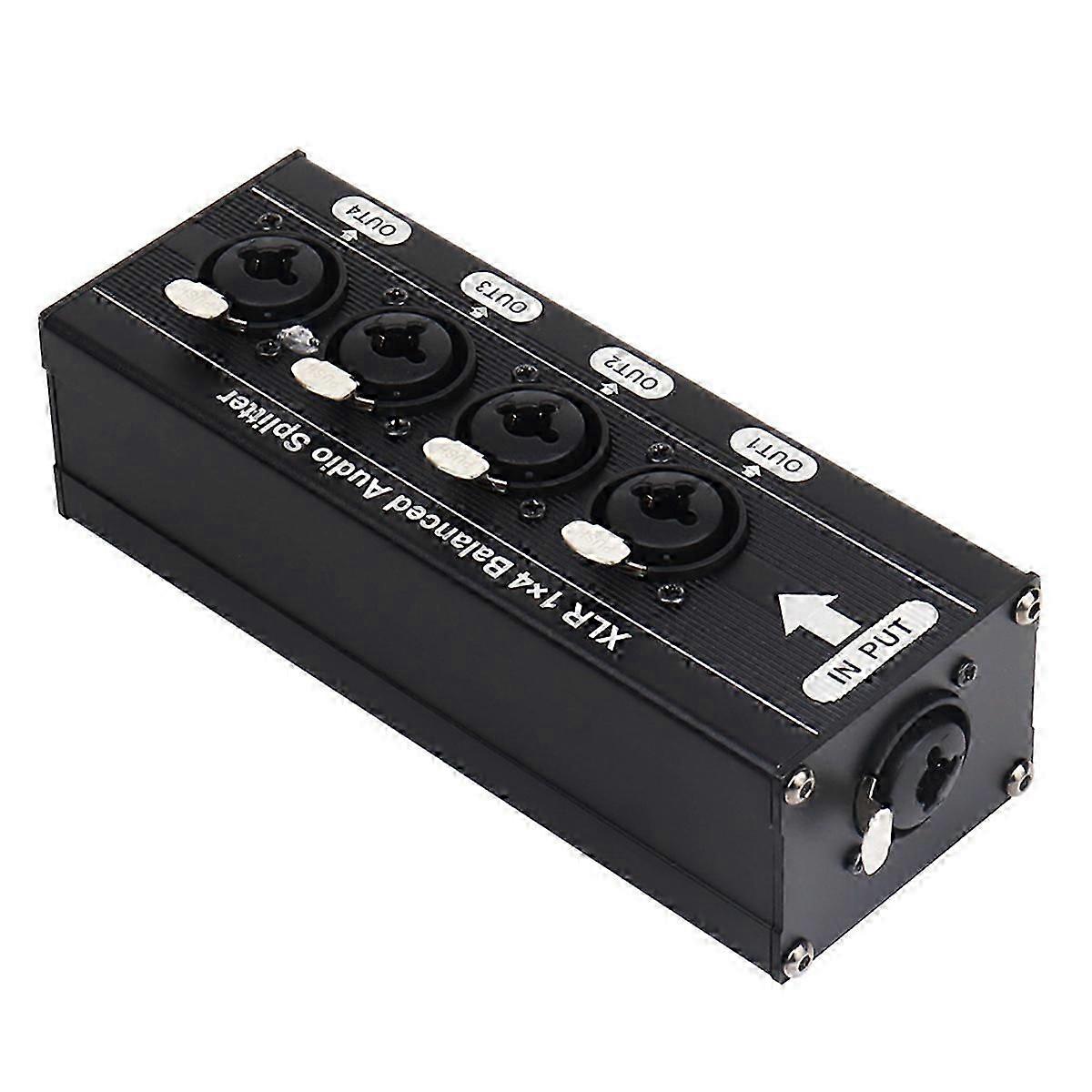 XLR 1x4バランスオーディオスプリッターオーディオ信号スプリッターボックス-良い