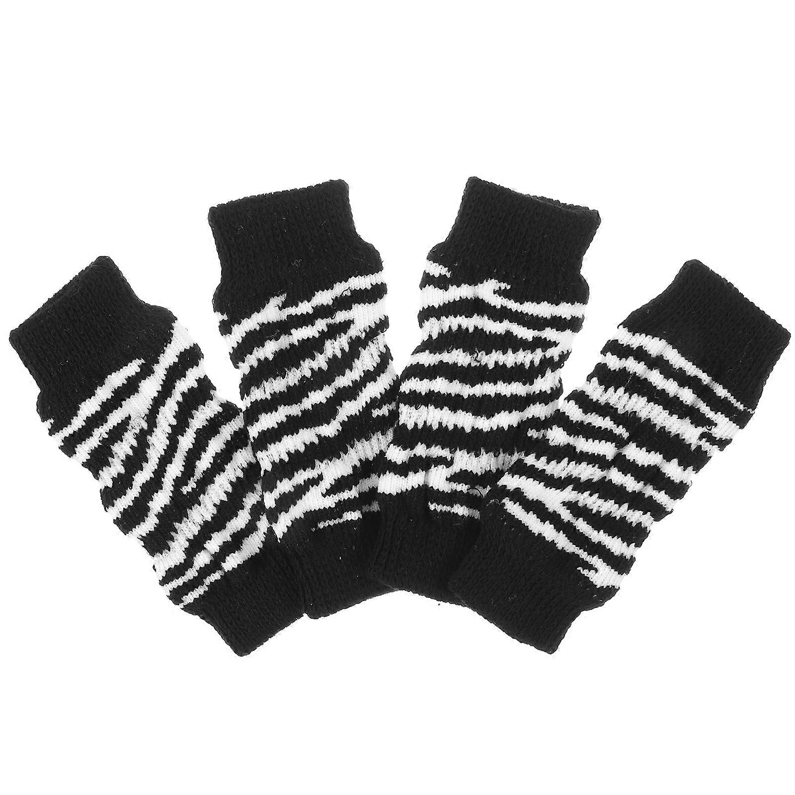 Washable Dog Leg Warmers with Elastic Socks for Winter Comfortable Elbow Protection for Dogs, Stylish Zebra Design