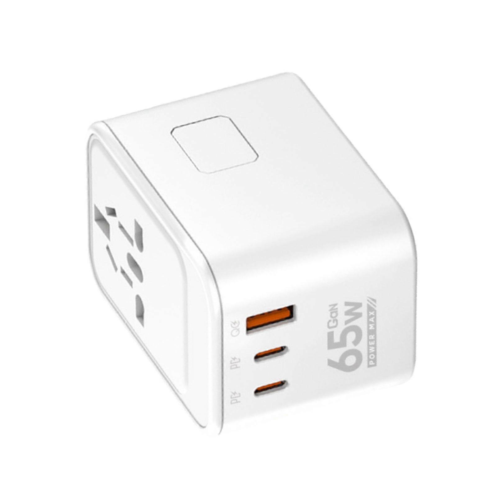 45W 65W Worldwide Travel Plugs Adapter Supports Over 300 Countries with Two USB C and USB A Port Multicolor