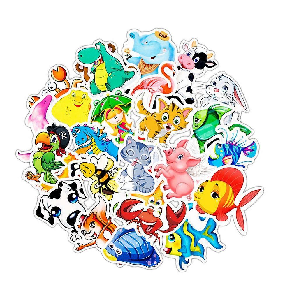 Mixed Stickers 50Pcs Decorative Labels For Travel Cases Skateboard DIY Assorted Color