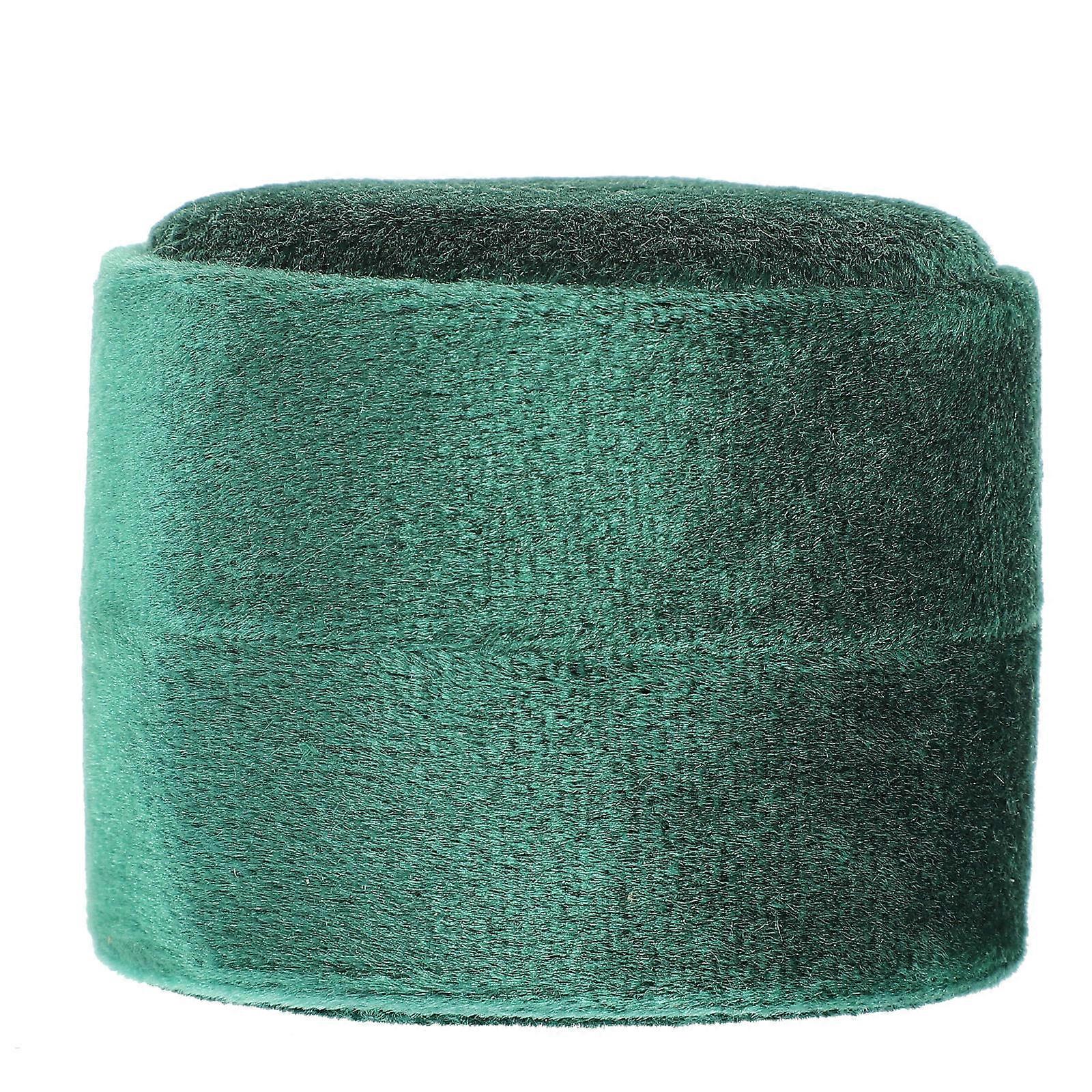 Green Velour Ring Box for Storage Use Small Portable Ring Holder 2Slots 3.5 x 2.5 x 1.5 Inches