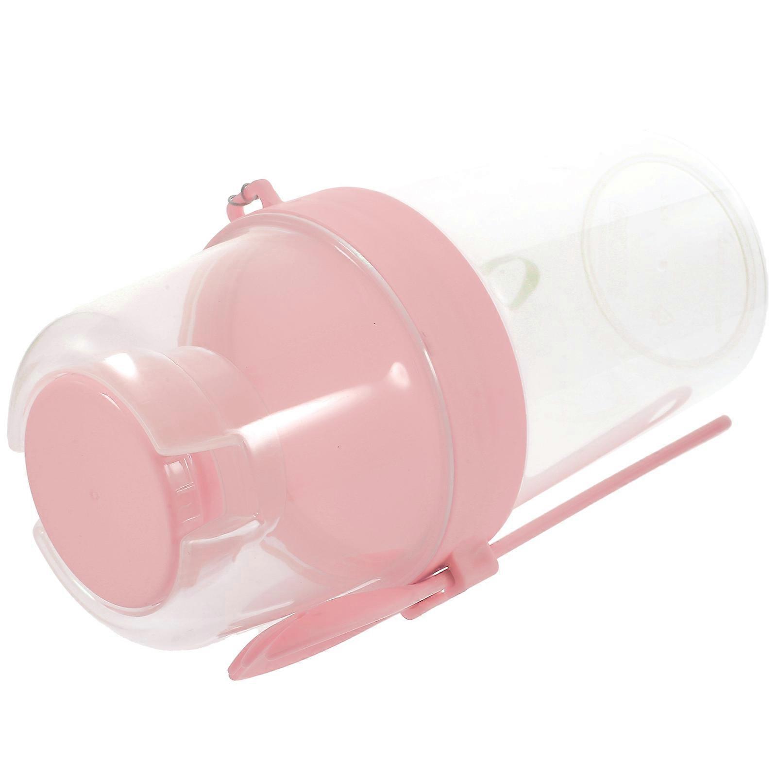 Portable Double Layer Salad Cup for Storage Made of PP Pink Color with Spoon 4.33x6.3 Inches