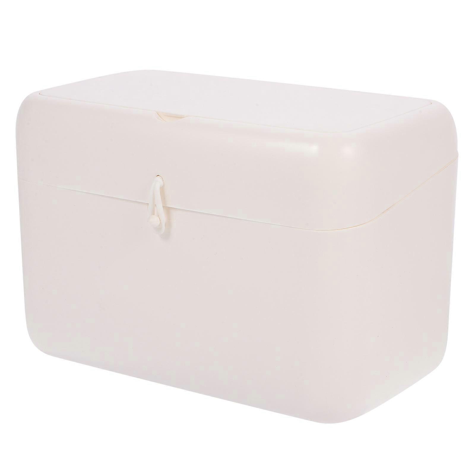 Pink Cosmetic Organizer with Mirror for Vanity Storage Glass and Plastic Makeup Container 6.5x4.3x5.1 Inches