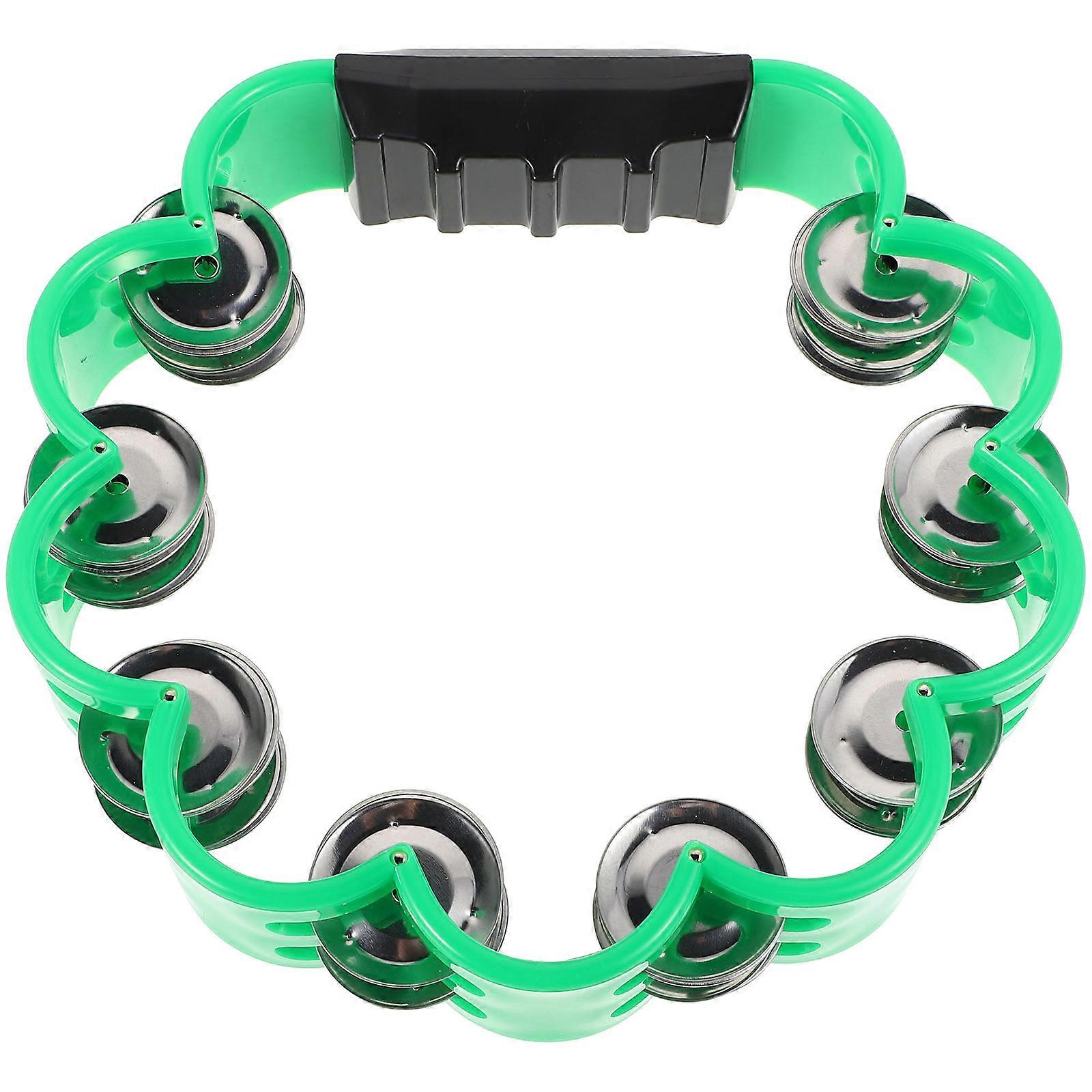 Handheld Drum Tambourine Metal Jingles Musical Party Instrument Kids Adults Durable Material Fashionable Appearance 1Set
