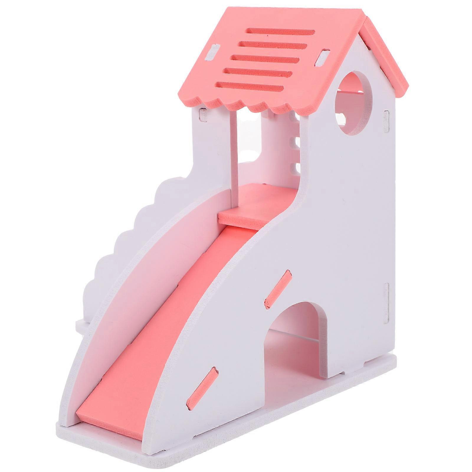 Pink PVC Hamster Hideout House Durable and Safe for Pet Use Warm Comfortable with DIY Option 6.5x6.5x8.5 Inches