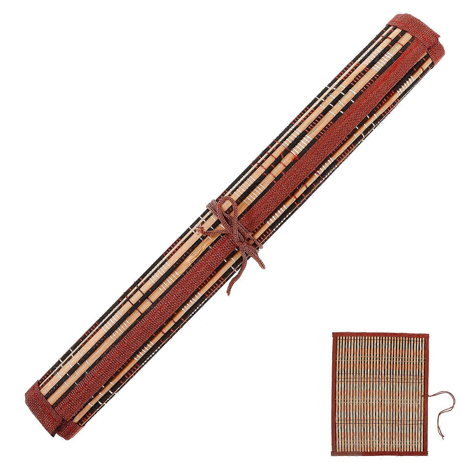 Bamboo Pencil Roll Up Case for Art Supplies with Bind Strap Assorted Color Portable and Lightweight 7.8 Inches