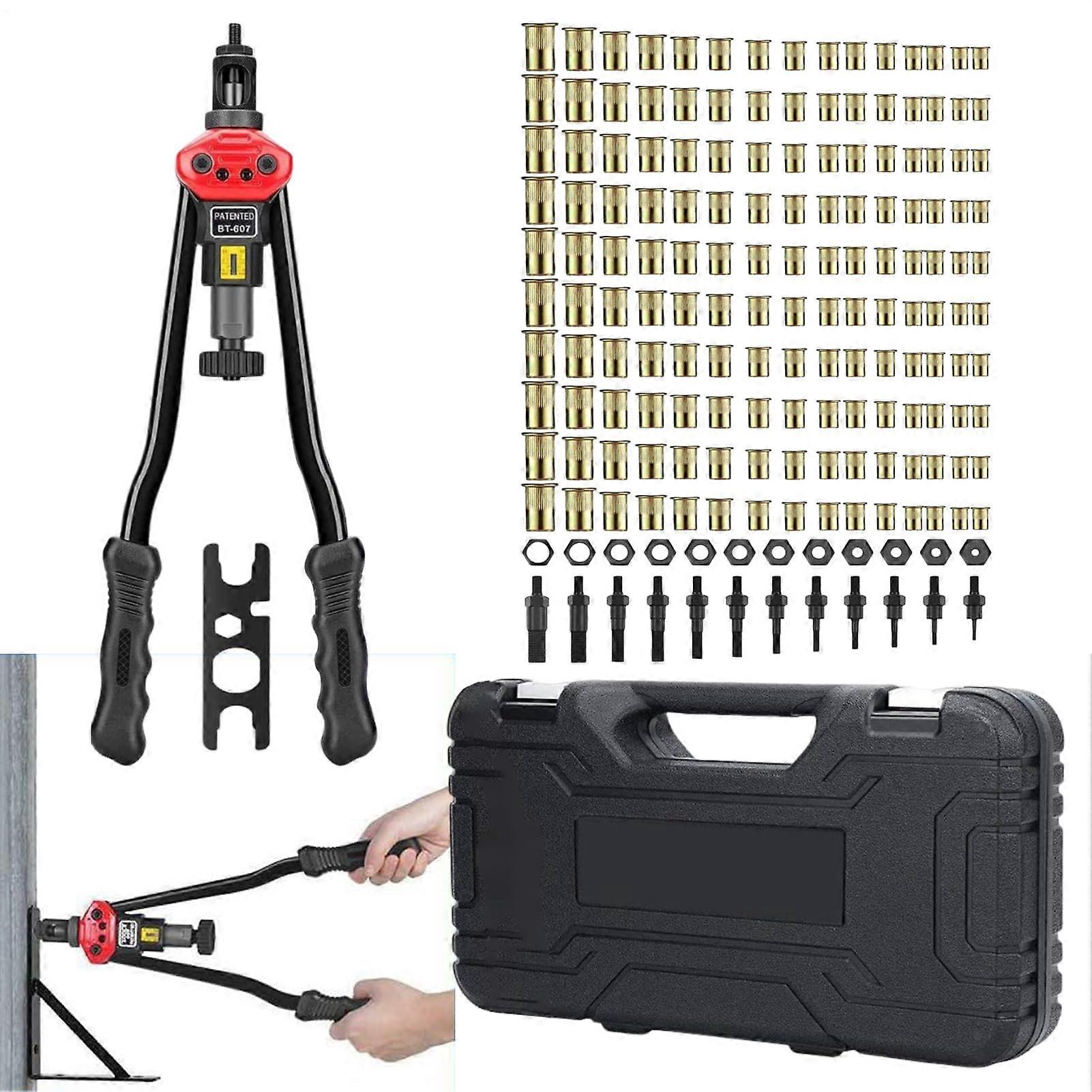 Insert Nut Tool Set Manual Set for Threaded Insert Nuts Rivet Insert Pliers for Sheet Metal Furniture Automotive