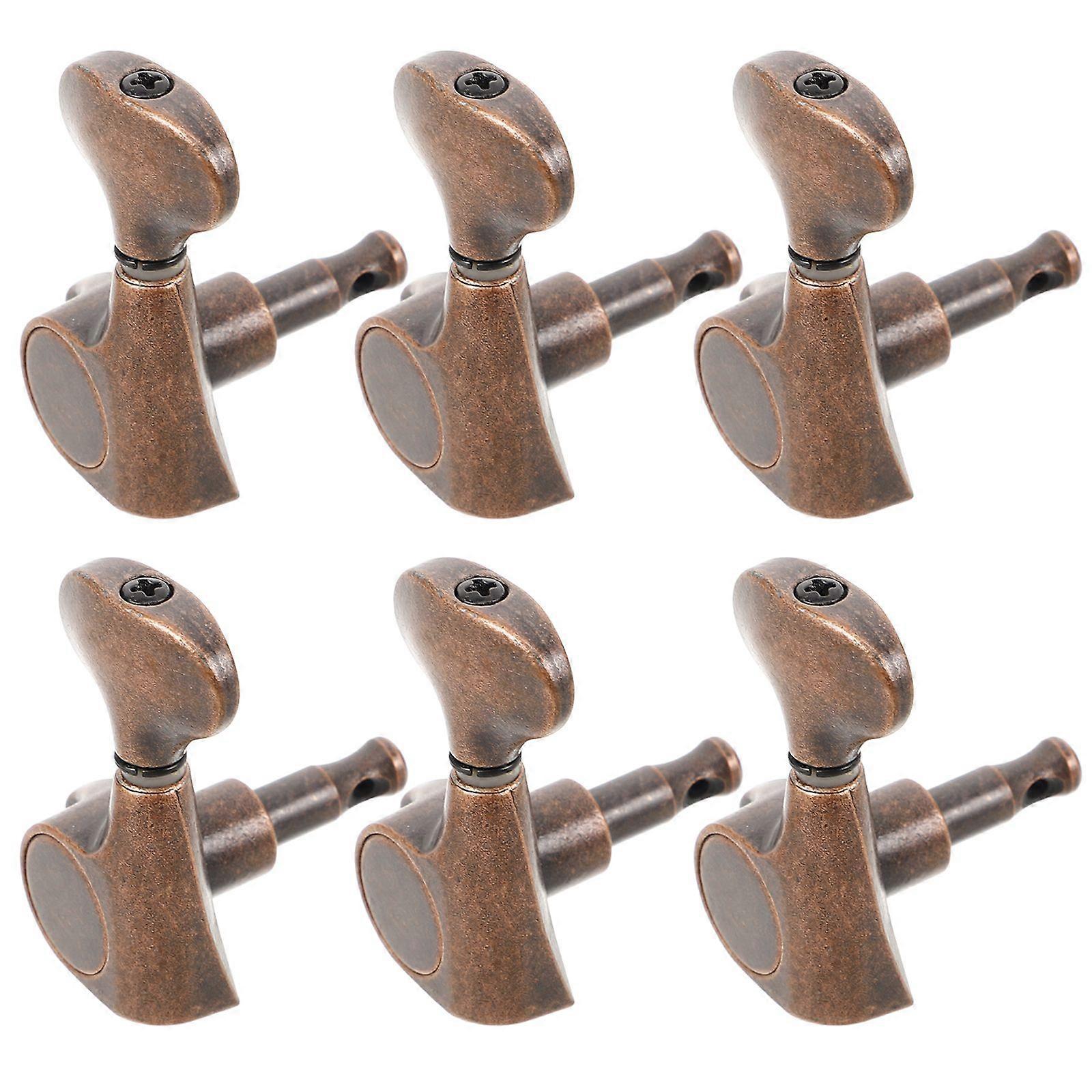 6pcs Electric Guitar Tuners Bass Tuning Pegs Copper Guitar Tuning Key String Tuning Tool For Instrument Tuning Bass Machine Head Replacement