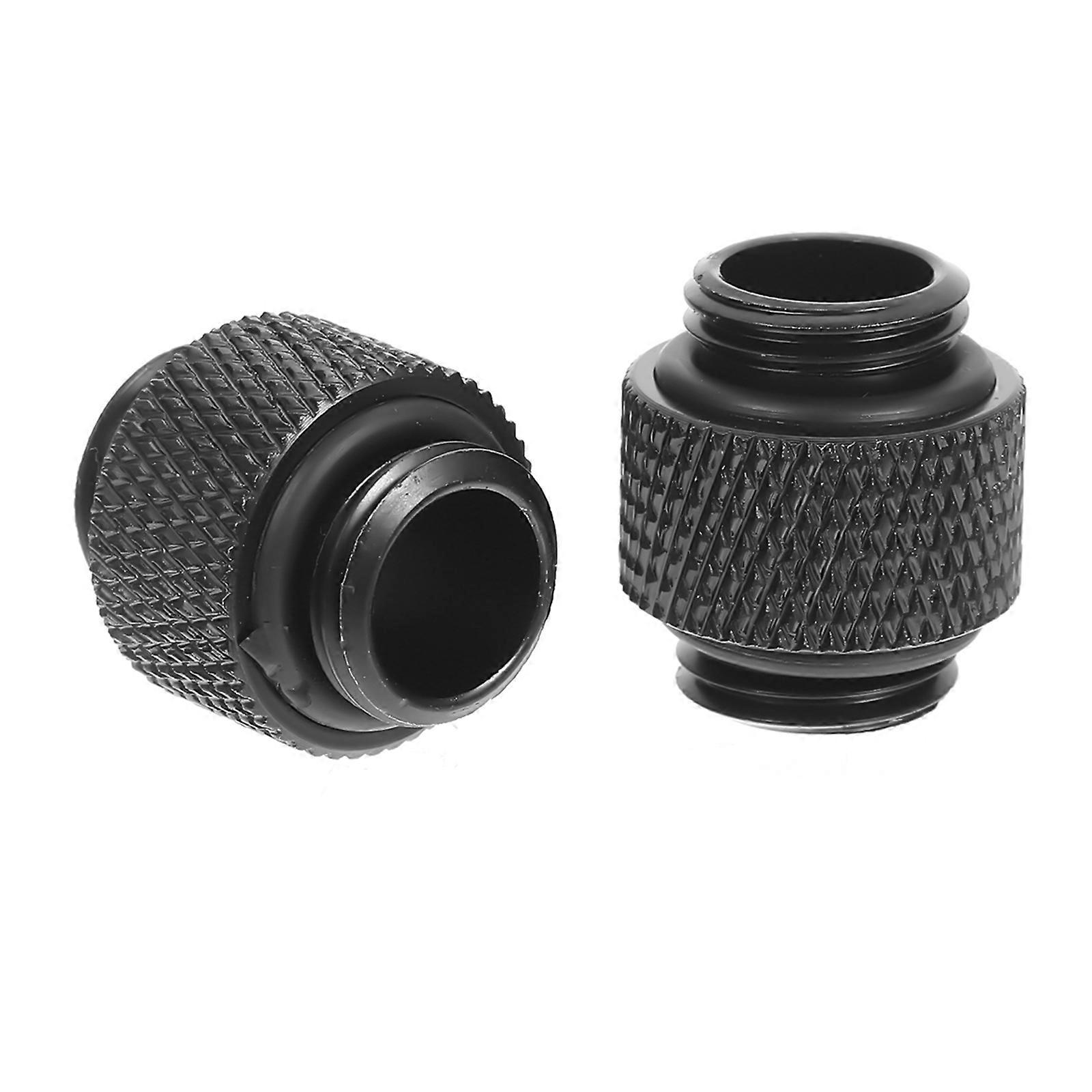 Black Plastic Water Cooling Adapter for Computer with Durable Design and G1/4 Thread 2Pcs