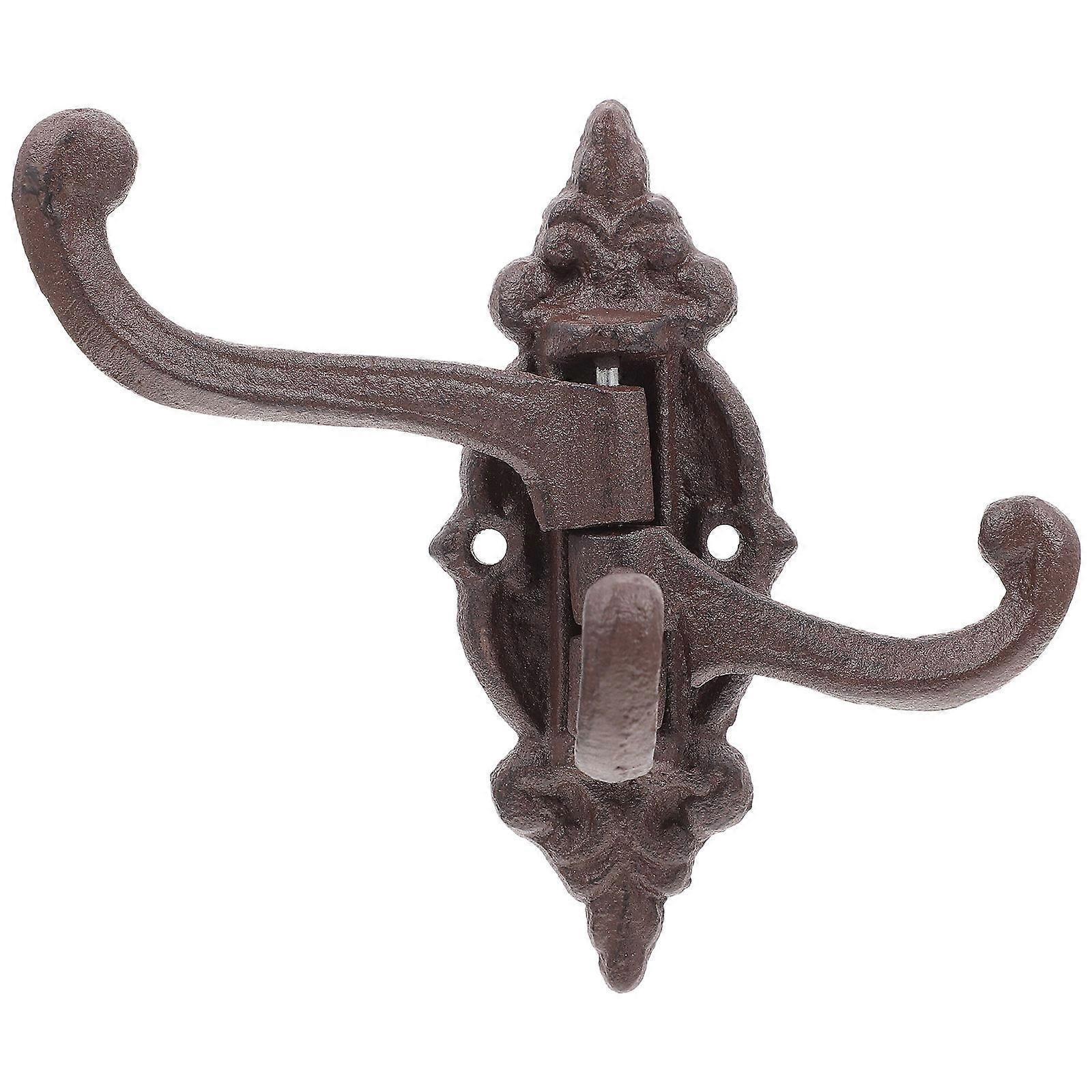 Coffee Iron Wall Hook with Three Rotating Arms for Home Use Vintage Style Hanger