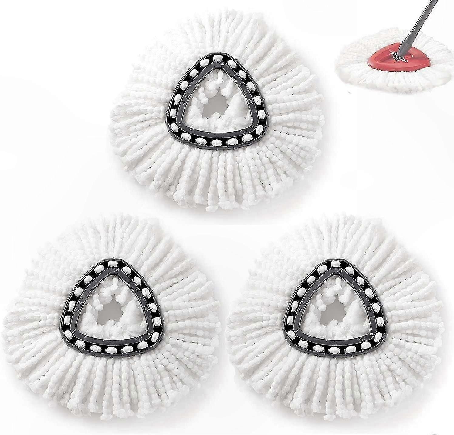 Microfiber Mop Refills, 3-Pack Replacement Heads for Spin Mops, Cleaning Tool Accessory