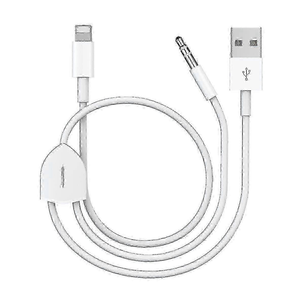 互換性のある[アップグレード]2 in 1オーディオ充電ケーブルIphone / ipadと互換性があり、充電と音楽の再生を同時にカーステレオ/スピーカー/彼にサポート