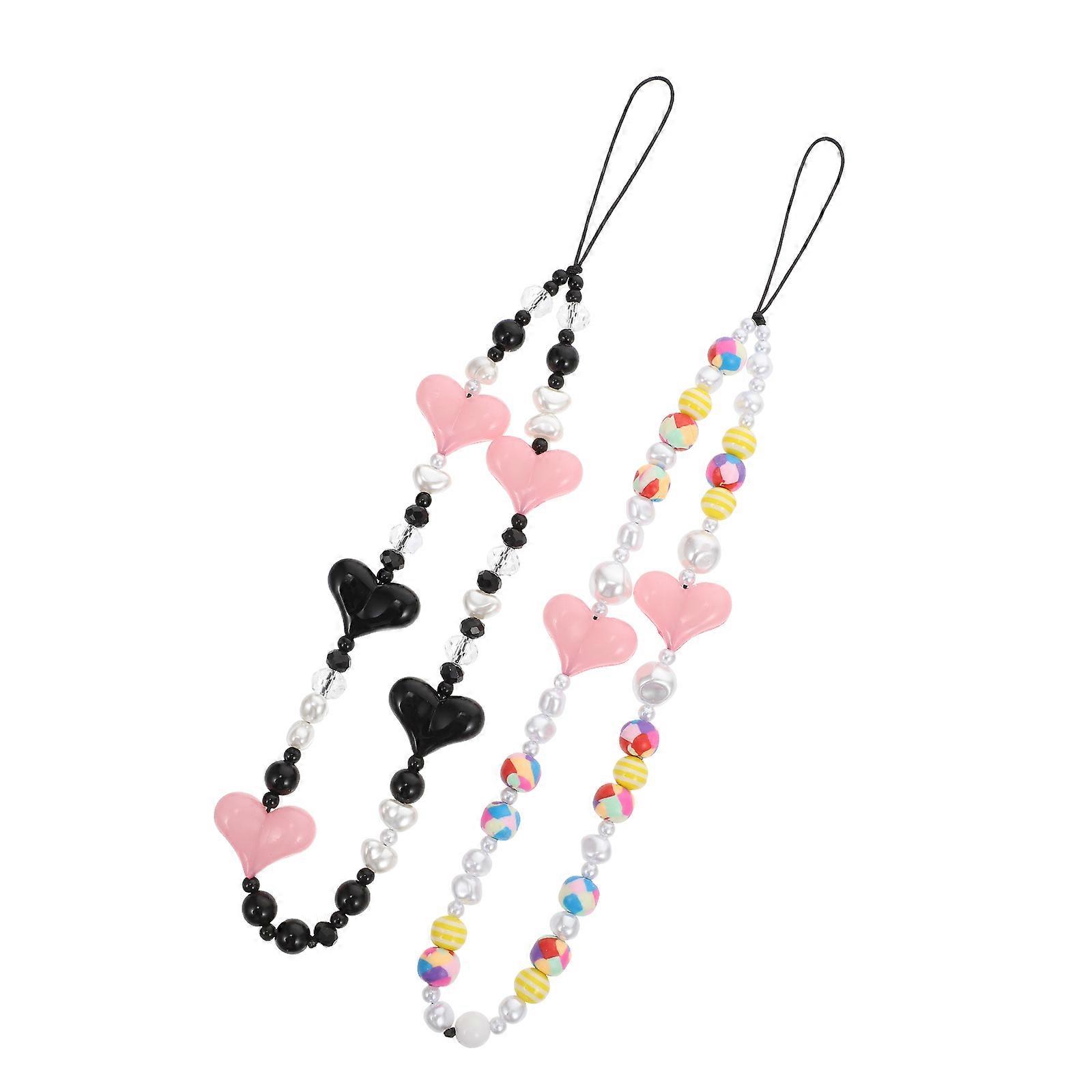 DIY Phone Hanging Chain 2Pcs Creative Accessory For Mobile Phone 22CM Length Durable Acrylic