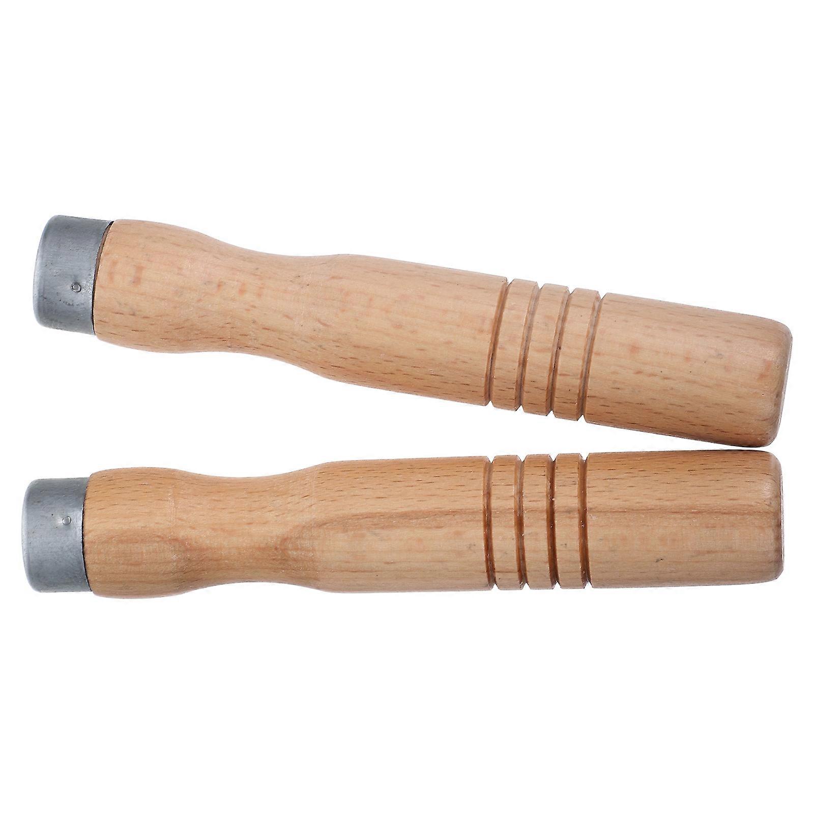 Pan Handle Beech Wood Light Yellow Cooking Tool Replacement 12.10X2.00X2.00CM 2Pcs