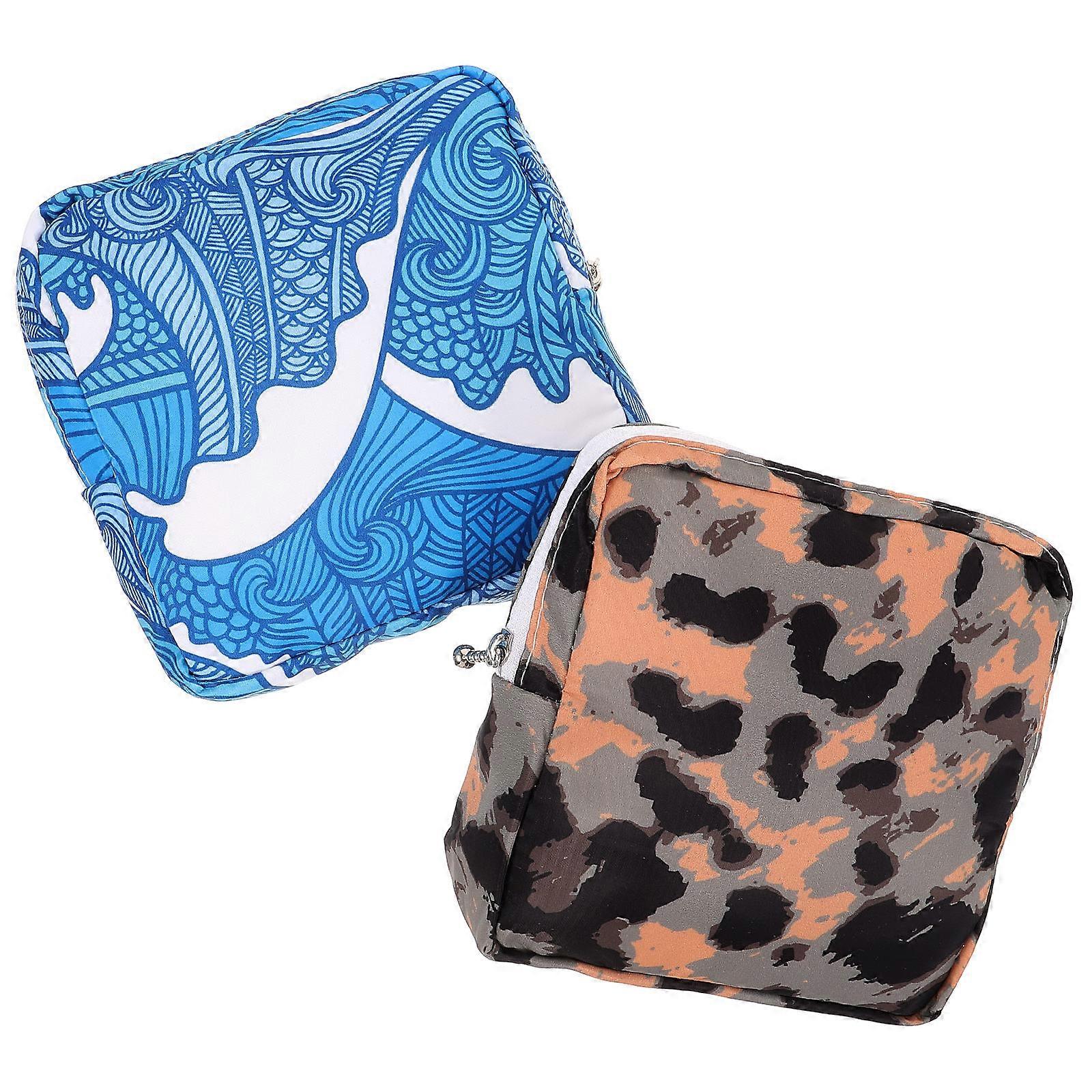 Compact Sanitary Napkin Storage Bag For Outdoor Activities Office Use 16x15.5cm 2Set