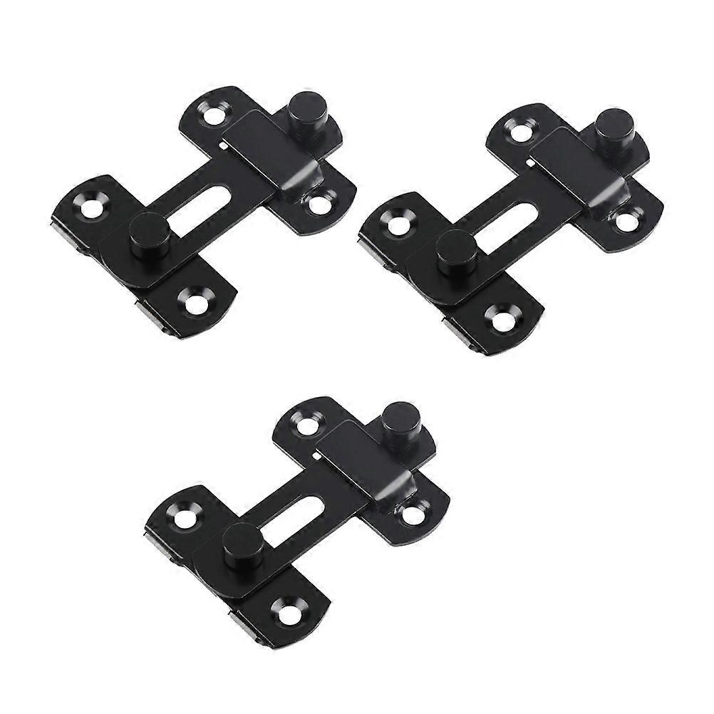 Stainless Steel Lock 3Pcs Black Sliding Door Lock with Durable Security for Window Use