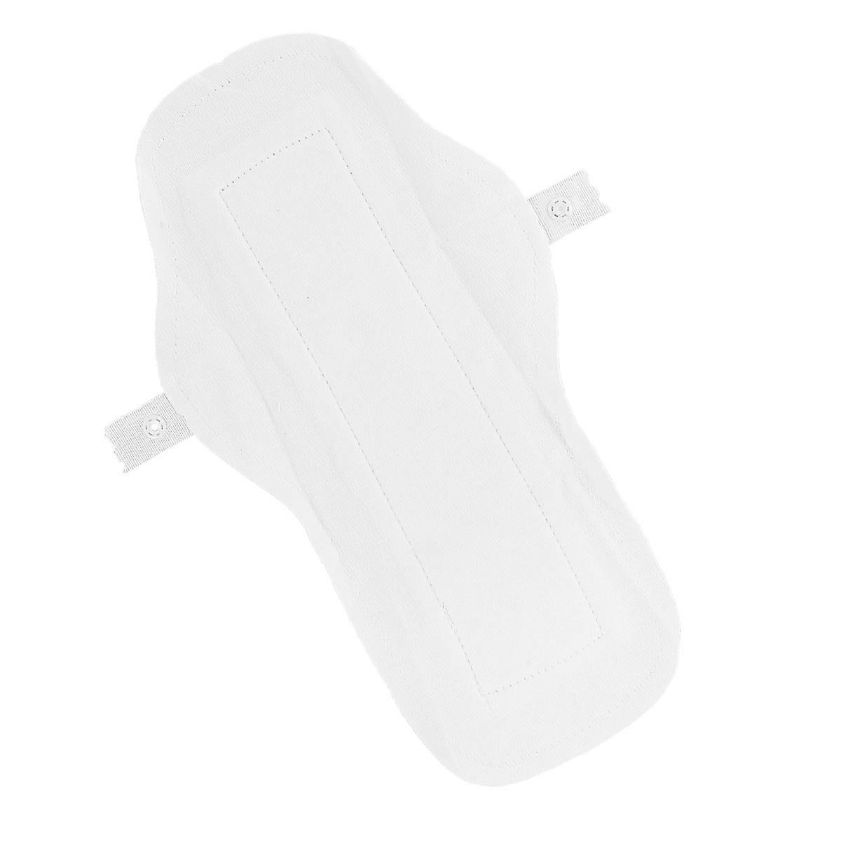 Reusable Washable Cotton Sanitary Pads for Women White with Convenient Button 2pcs