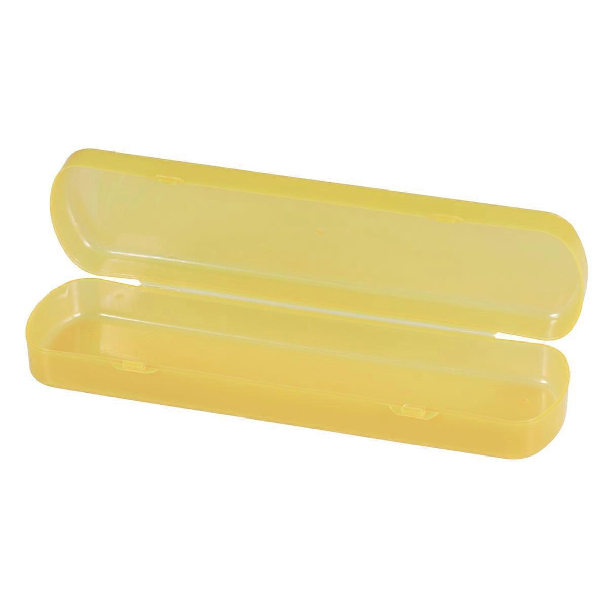 Portable Toothbrush Holder in Light Yellow Plastic for Travel with Feature Great for