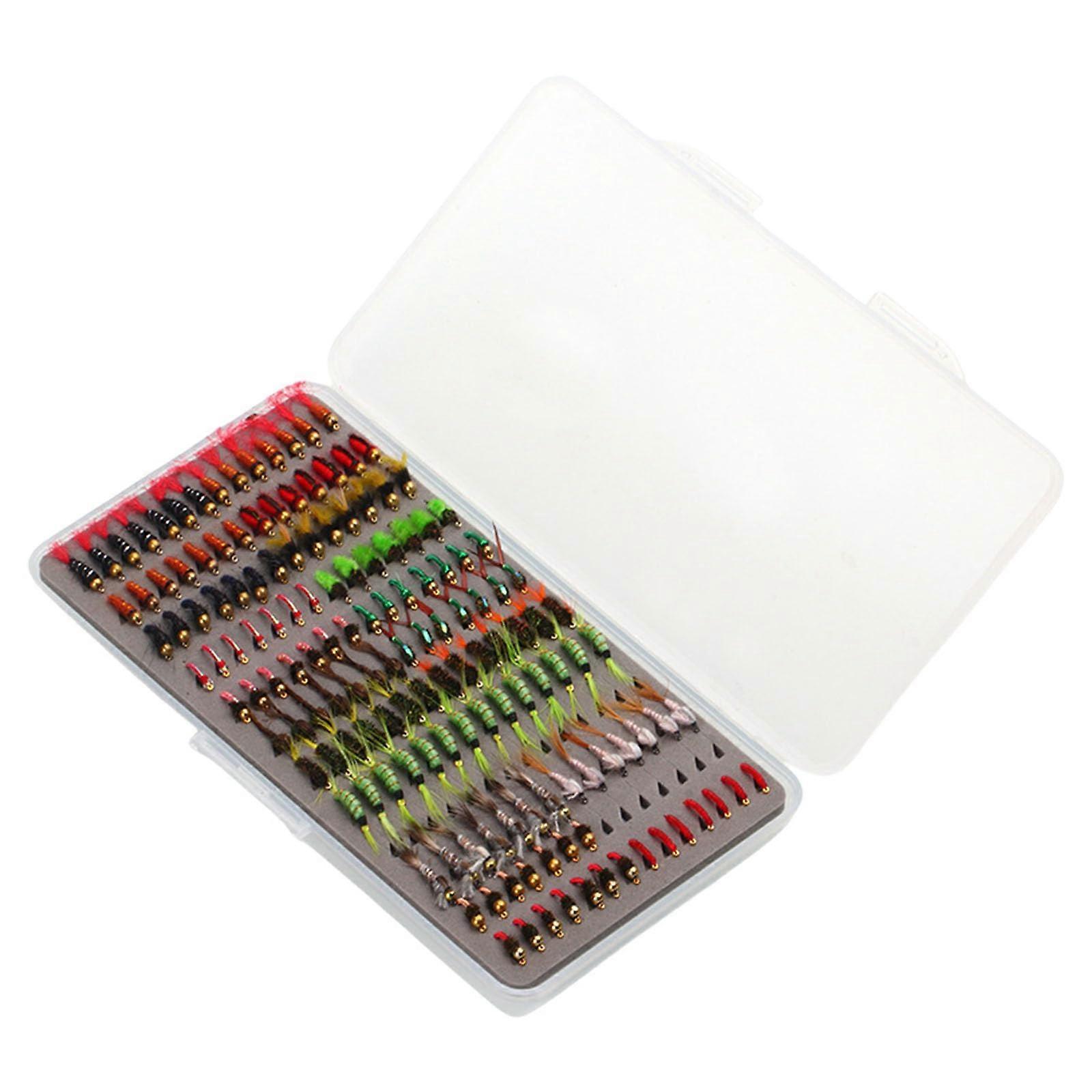 Realistic, soft rubber fishing lure set with transparent storage box for freshwater, fly fishing, beginnerfriendly fly fishing hooks
